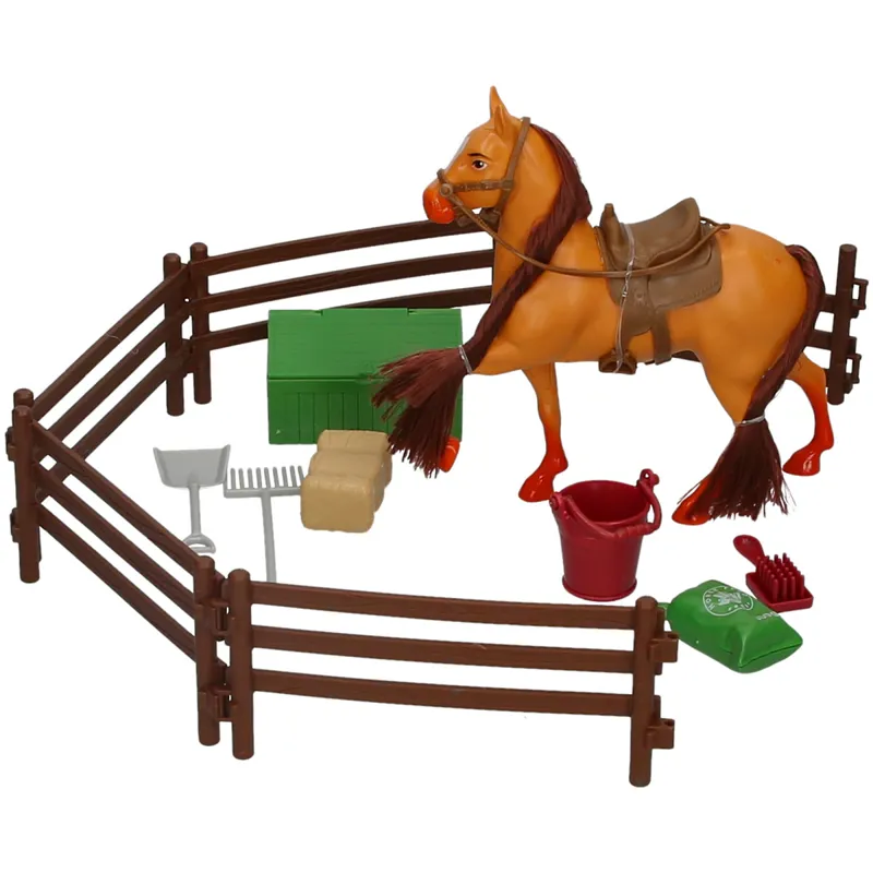 Platinum Large Horse and Stable Set - Dun-1