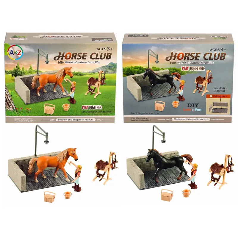 Platinum Horse Wash Scene Toy Play Set - Black-1