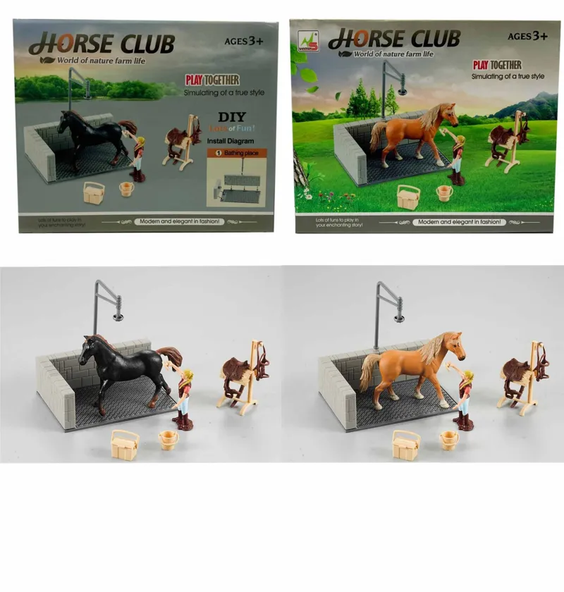 Platinum Horse Wash Scene Toy Play Set - Black-2