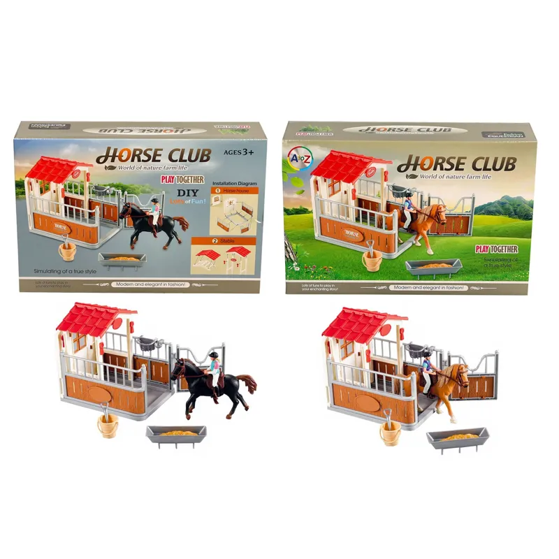 Platinum Horse Stall Scene Toy Set - Black-1