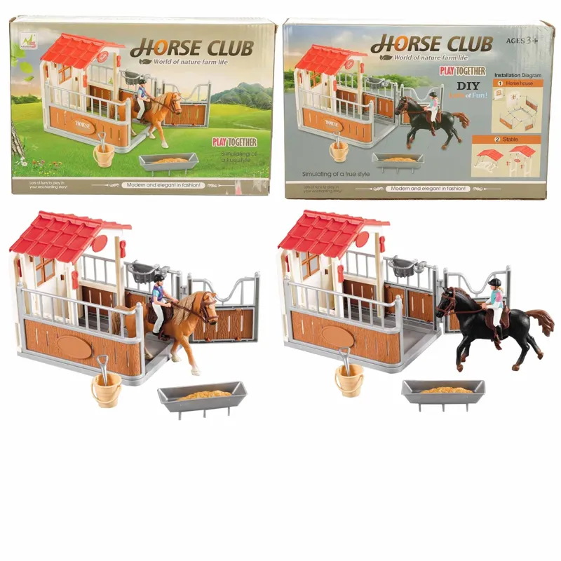 Platinum Horse Stall Scene Toy Set - Chestnut-1