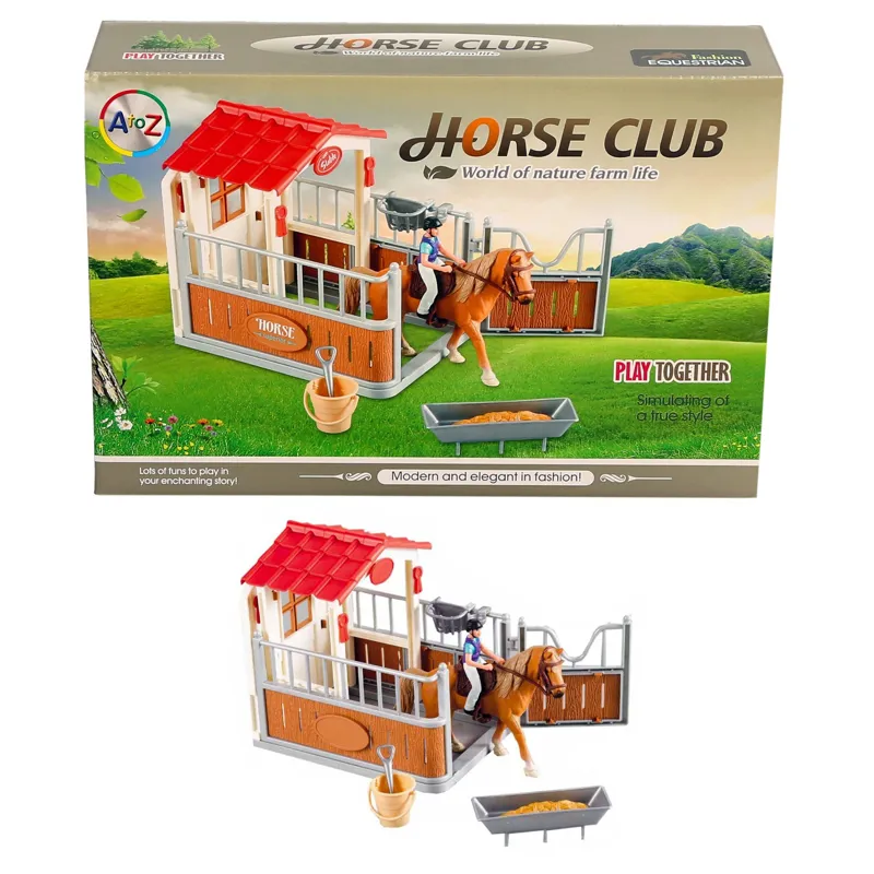 Platinum Horse Stall Scene Toy Set - Chestnut