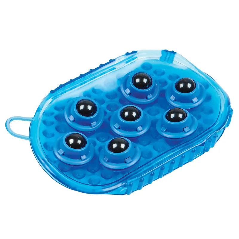 Roma Massage Rubber Mitt with Magnetic Roller Balls - Blue