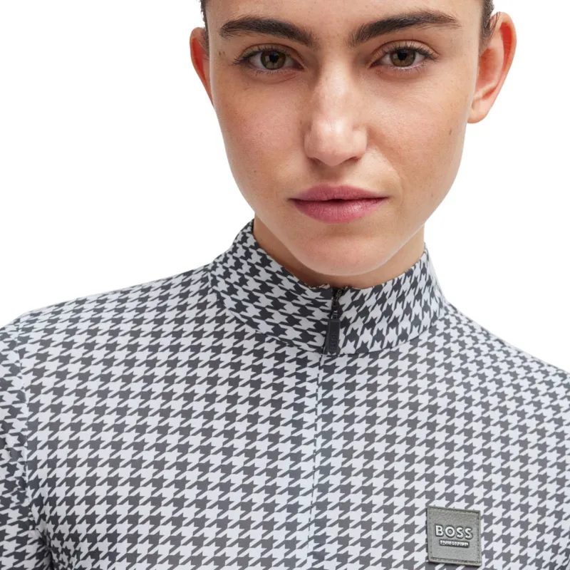 BOSS Equestrian Rachel Ladies Training Shirt - Houndstooth Grey-3