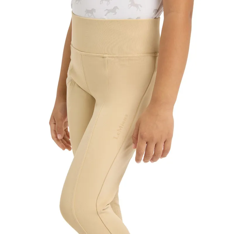 LeMieux Mini Pull On Full Grip Junior Riding Tights - Beige-2