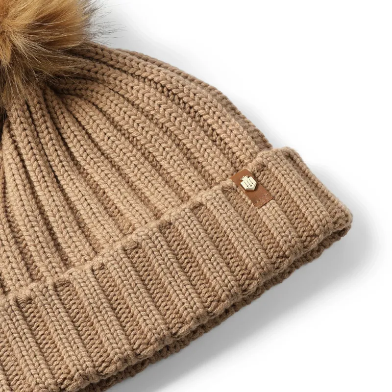 Fairfax and Favor Signature Bobble Hat - Camel-3