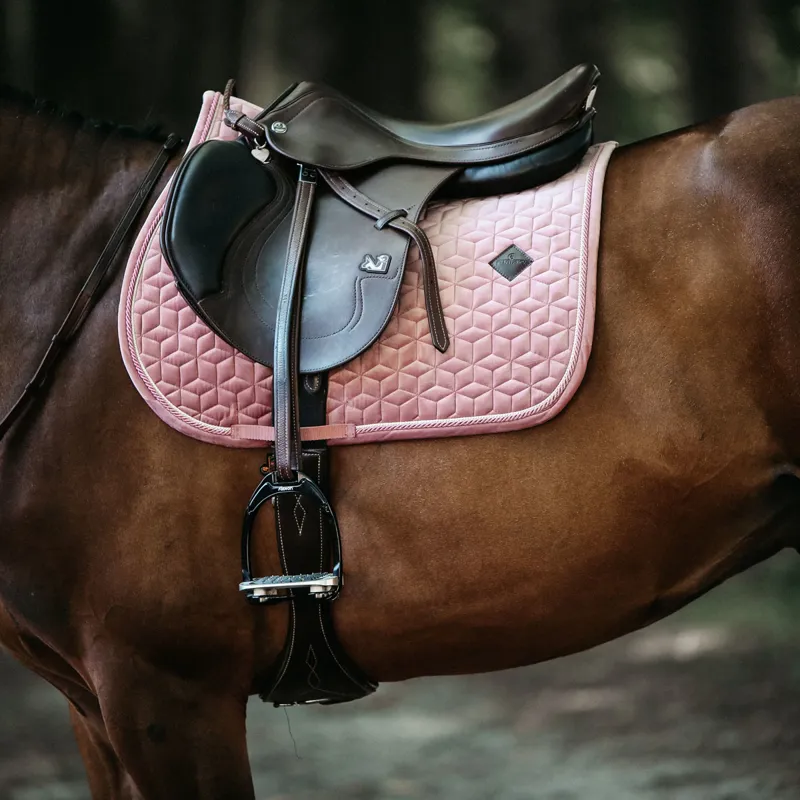 Kentucky Velvet Jumping Saddlecloth - Old Rose-3