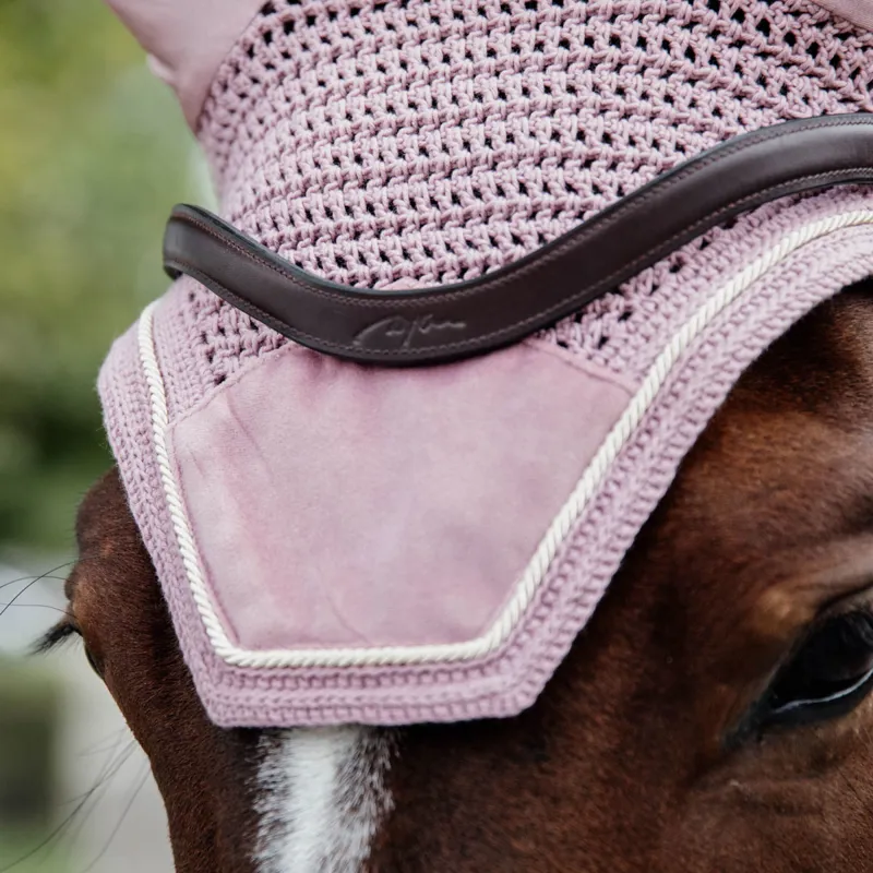 Kentucky Wellington Velvet Fly Veil - Old Rose-1