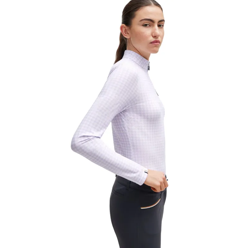 BOSS Equestrian Rachel Ladies Training Shirt - Houndstooth Chalk Violet-2