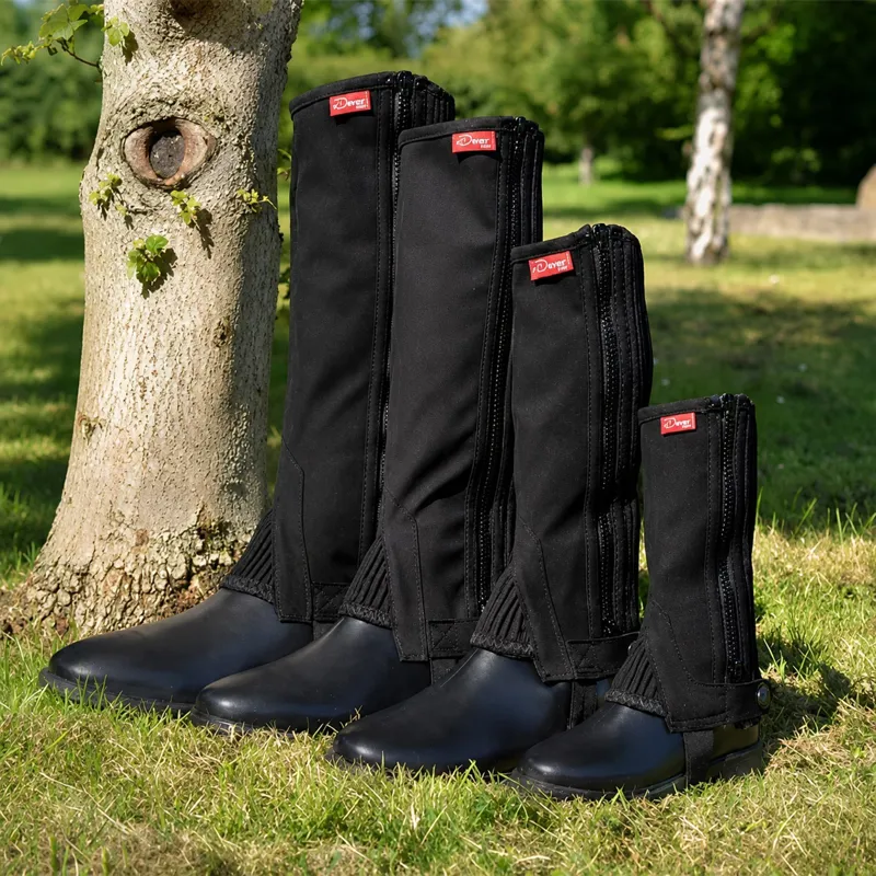 Dever Amara Junior Unisex Suede Half Chaps - Black-1