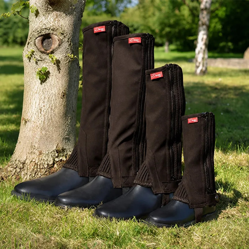 Dever Amara Junior Unisex Suede Half Chaps - Brown-1