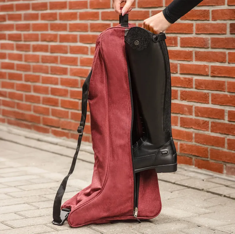 QHP Side Zip Boot Bag - Burgundy-2