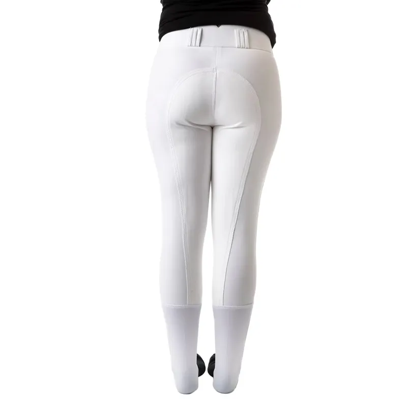 Dever Rider Comfort Sport Womens Full Grip Breeches - White-1