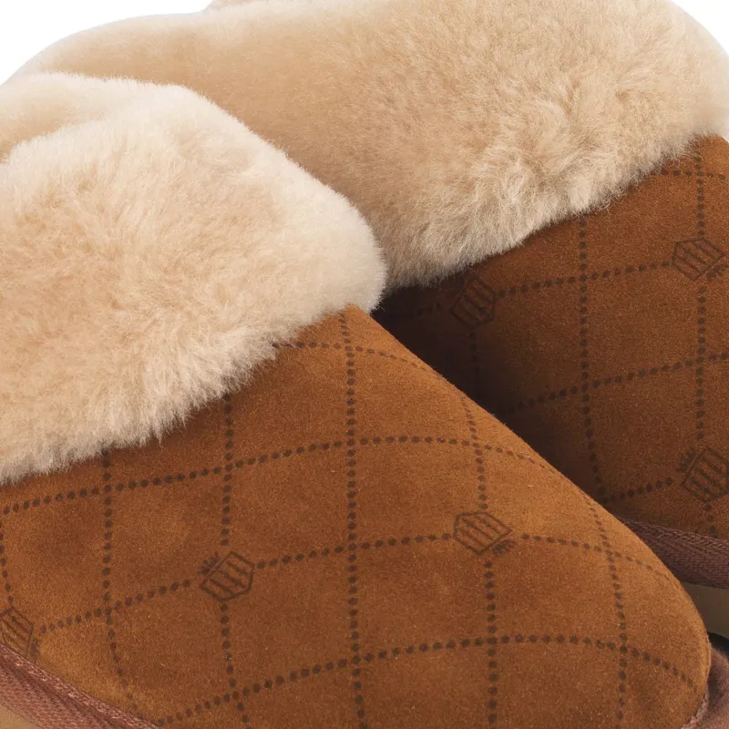 Fairfax and Favor Glencoe Womens Slippers - Tan Suede-4