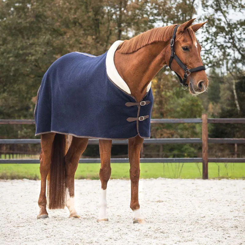QHP Deluxe Wool Rug - Navy-2