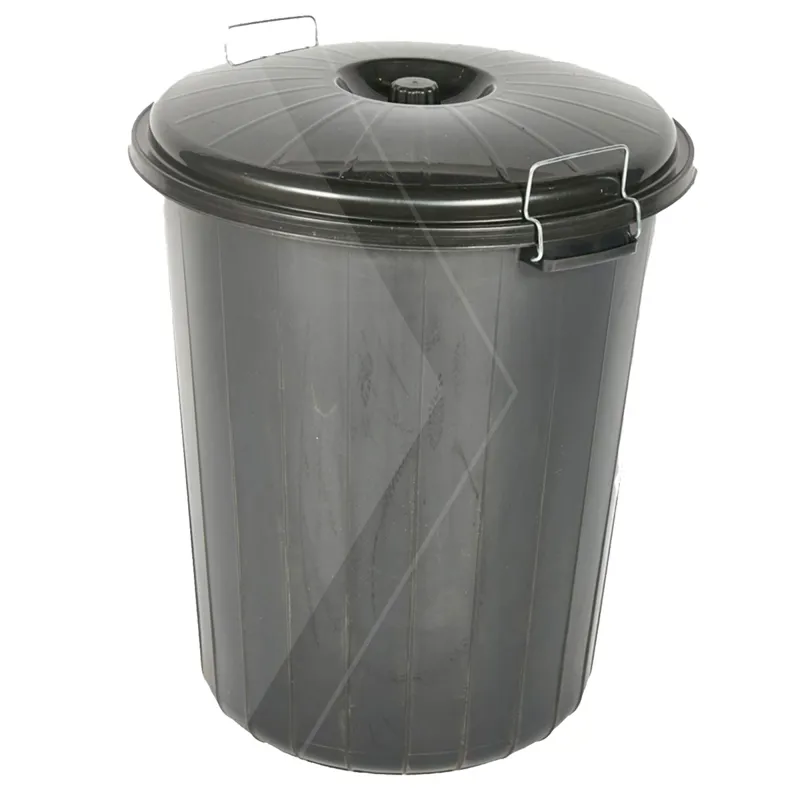 Saddlers 70lt Plastic Dustbin with Lid - Black