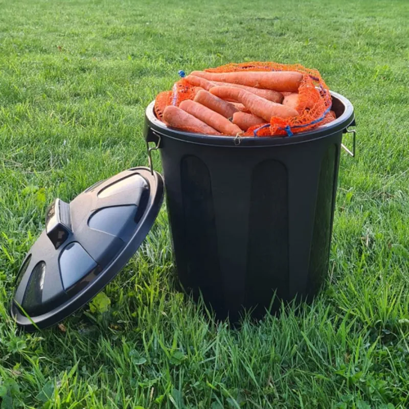 Stockshop 21L Plastic Feed Bin with Handles - Black-1