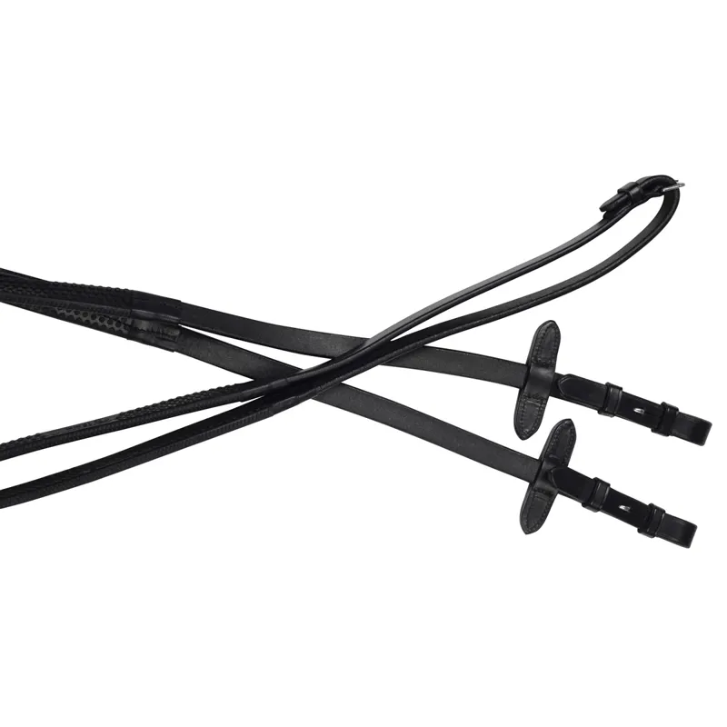 Collegiate IV Flexi Grip Reins - Black