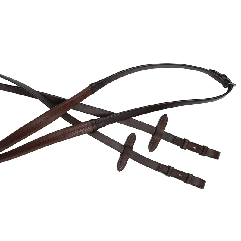 Collegiate IV Flexi Grip Reins - Brown