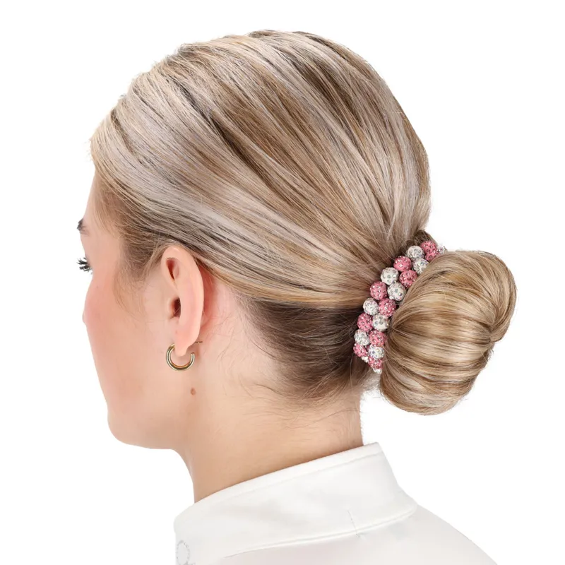 QHP Gloss Hair Scrunchie - White/Pink-1