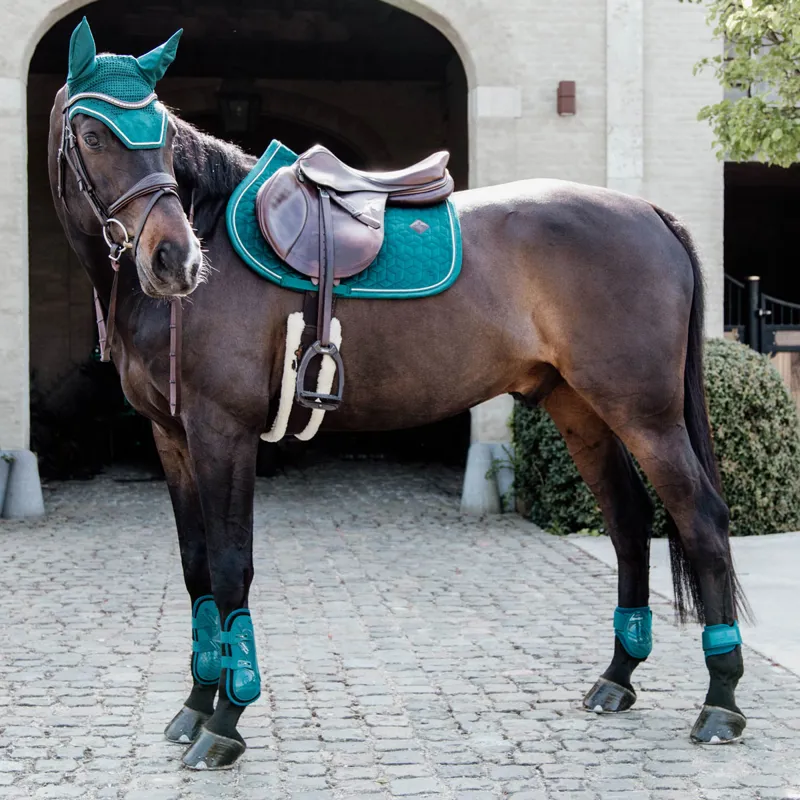 Kentucky Bamboo Shield Tendon Boots with Elastic Straps - Emerald-8