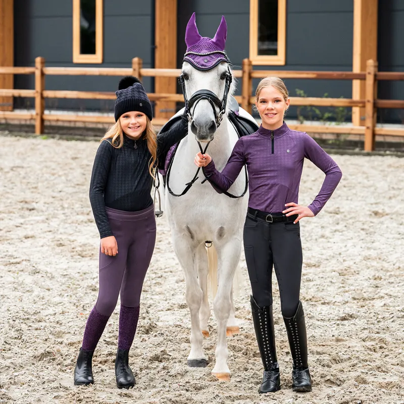 QHP Fayen Full Grip Junior Breeches - Ash-2