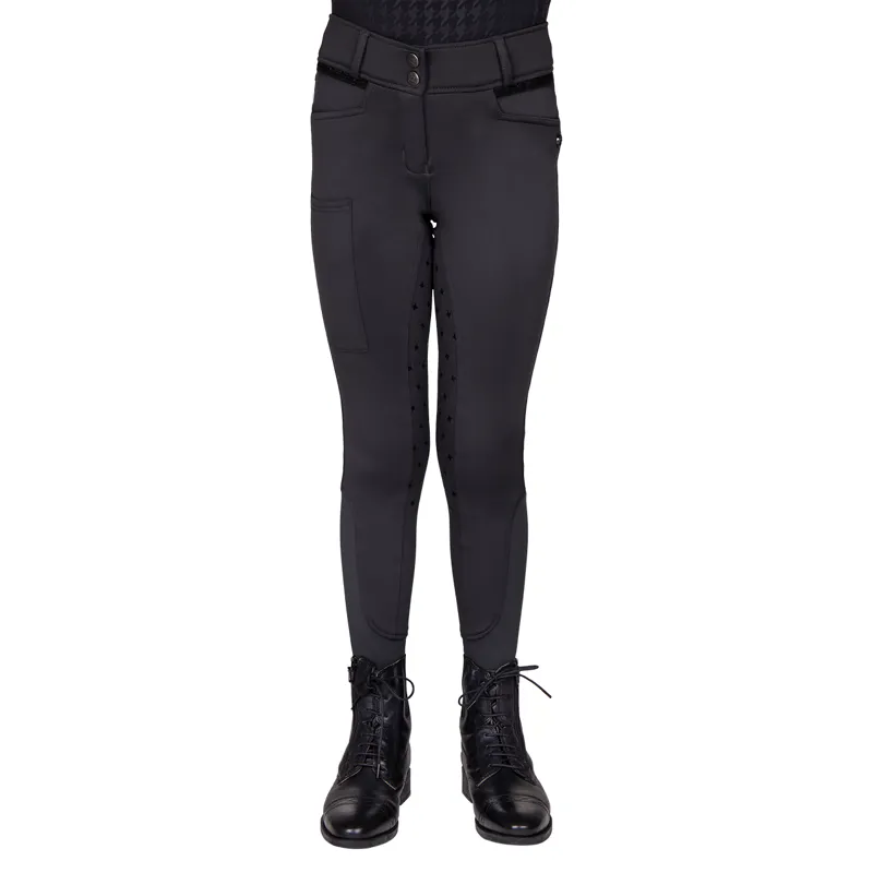 QHP Fayen Full Grip Junior Breeches - Ash