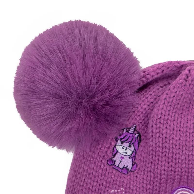 QHP Sterrin Junior Beanie Hat - Popping-5