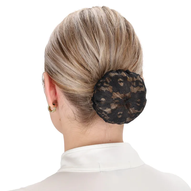 QHP Floral Lace Hair Net - Black-2