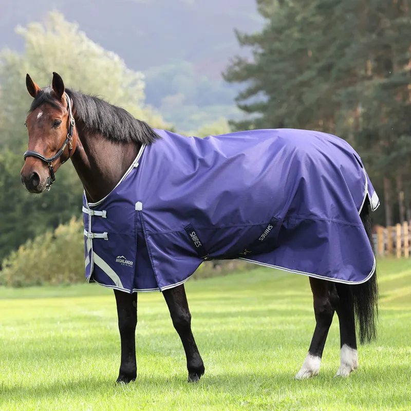 Shires Highlander Original 0g Standard Neck Turnout Rug - Navy-1