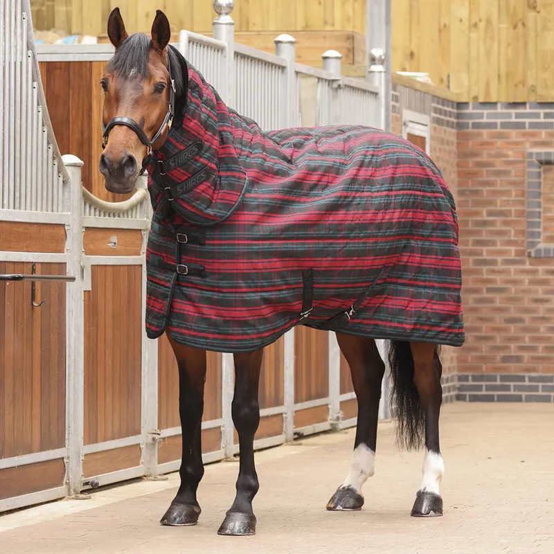 Shires Tempest Plus 200g Combo Neck Stable Rug - Red Tartan