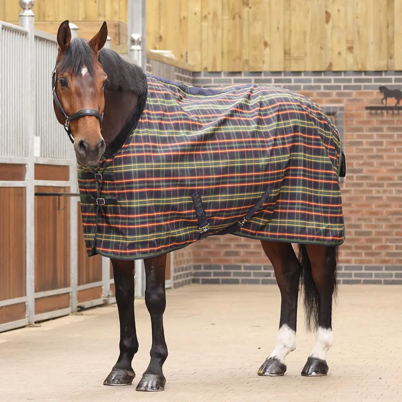 Shires Tempest Plus 0g Standard Neck Stable Rug - Green Tartan