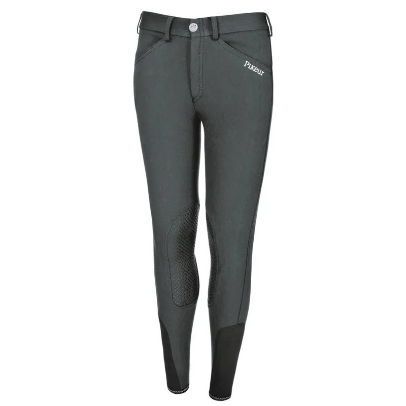 Pikeur Brooklyn Knee Grip Junior Girls Breeches - Dark Shadow
