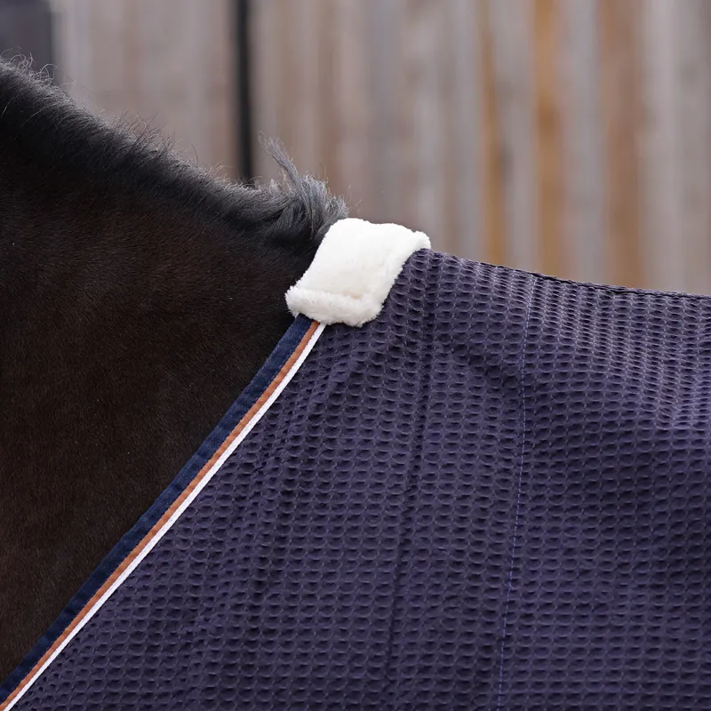 Shires Tempest Standard Neck Waffle Cooler Rug - Navy-4