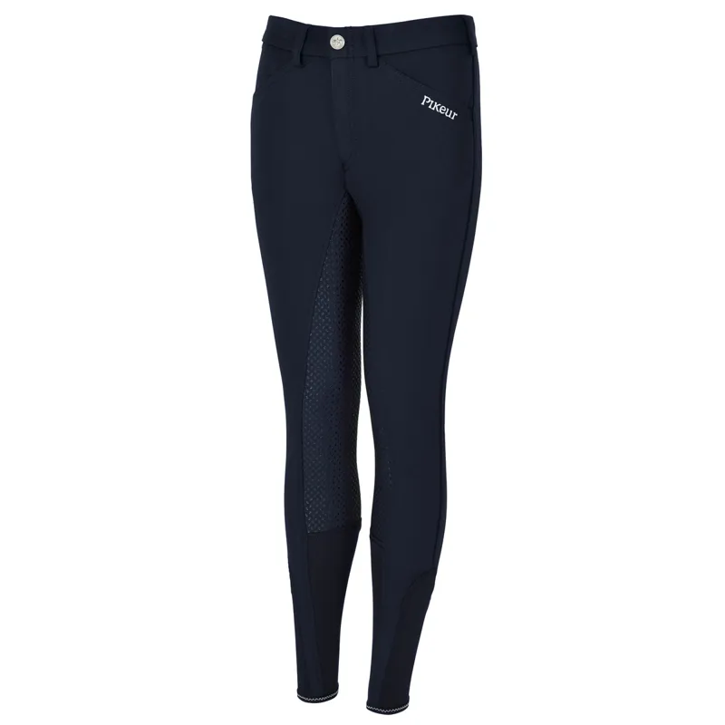 Pikeur Braddy Full Seat Grip Girls Breeches - Night Blue