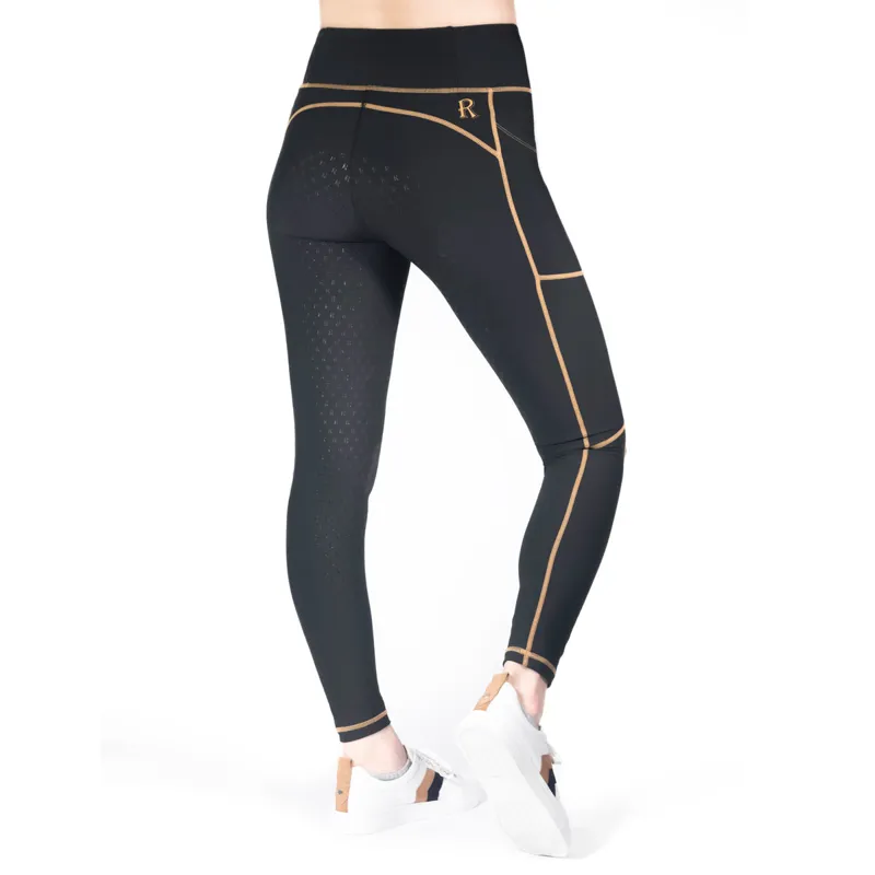 Redpost Adapt Full Grip Womens Riding Tights - Black Shadow-3