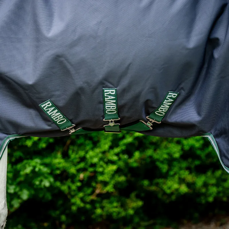 Rambo Wug 0g High Neck Turnout Rug - Navy/Hunter Green-4