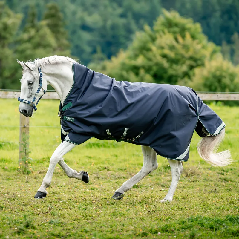 Rambo Wug 0g High Neck Turnout Rug - Navy/Hunter Green