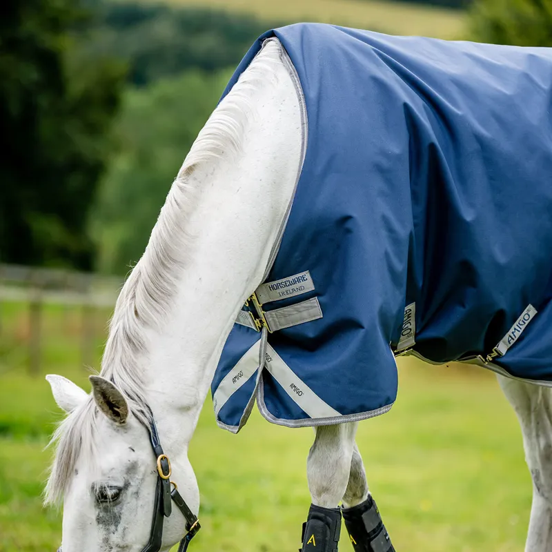 Amigo Bravo 12 Original 0g Turnout Rug - Navy/Titanium Grey/Silver-3