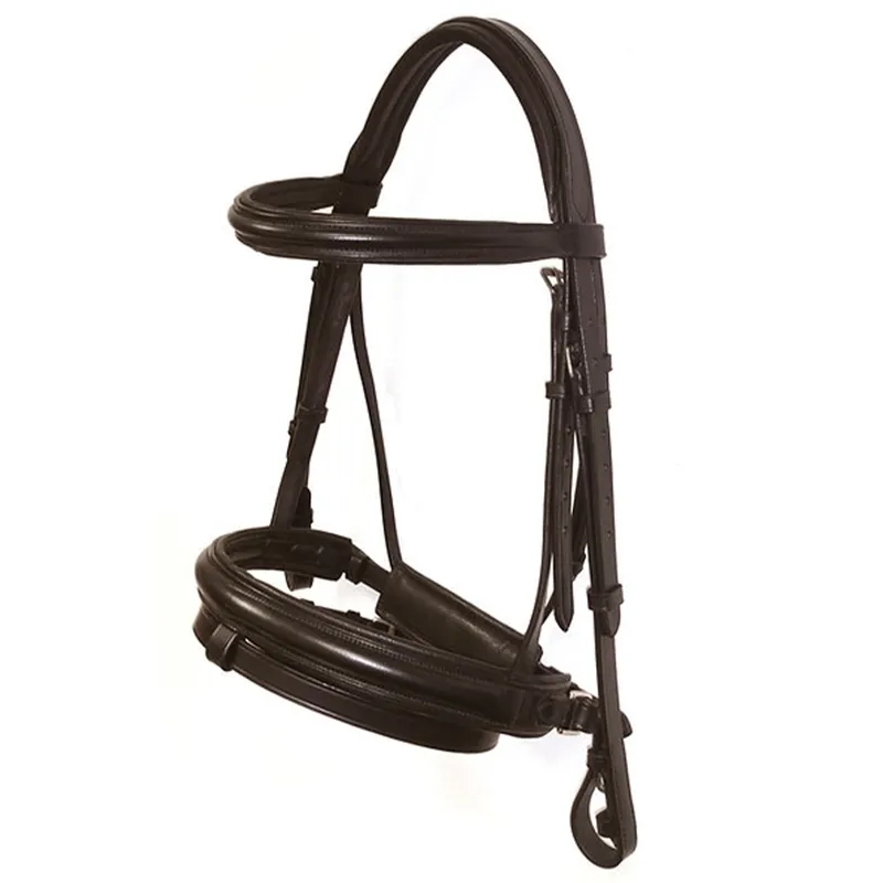 Dever Ascot Comfort Dressage Bridle - Brown-1