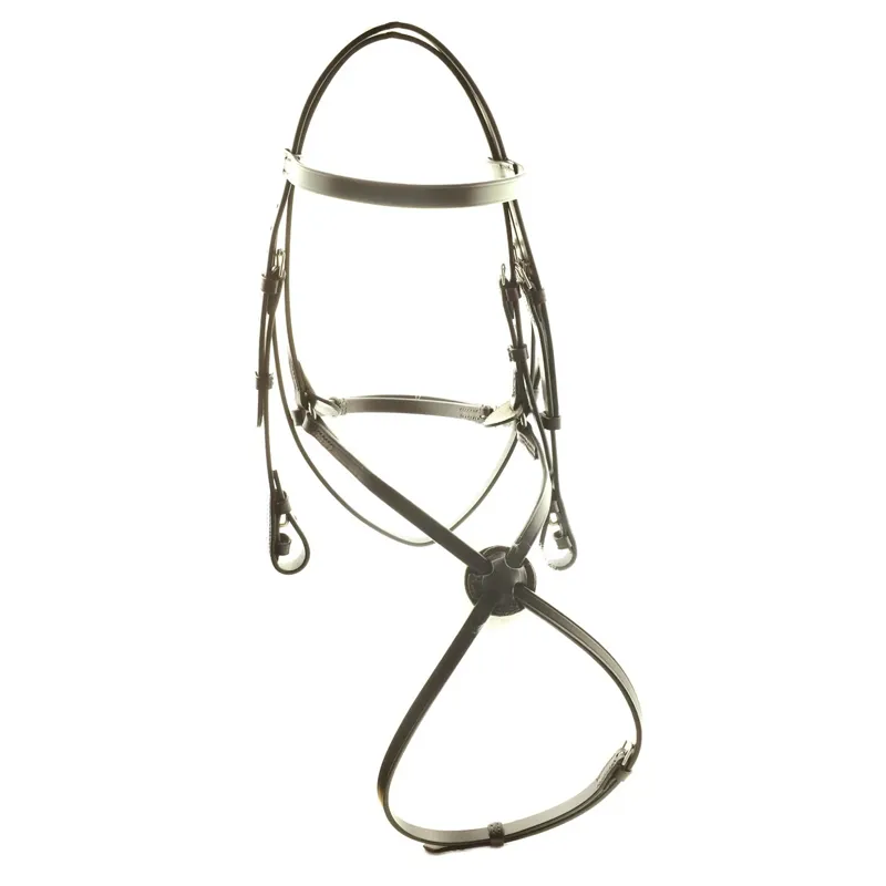 Dever Ascot Comfort High Ring Mexican Grackle Bridle - Brown