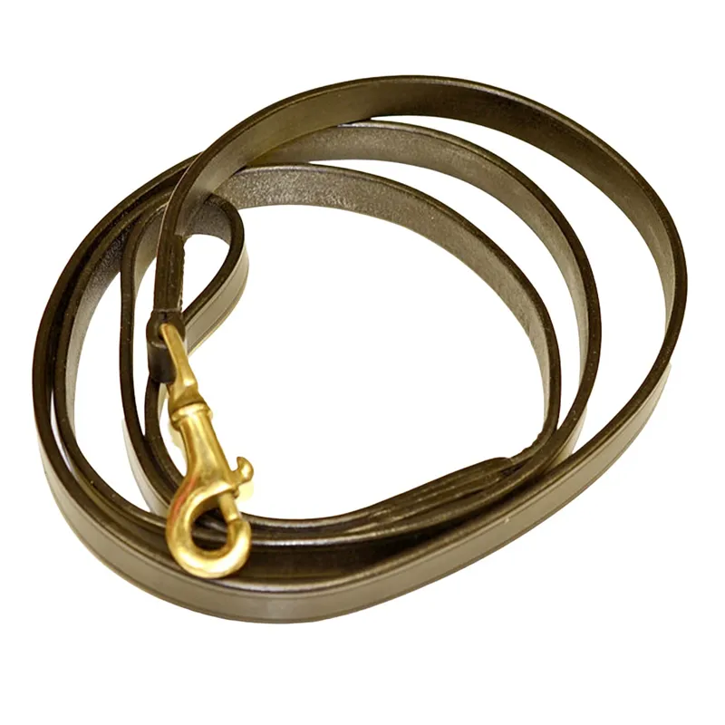Dever Ascot Plain Leather Trigger Hook Lead Rein - Brown-1