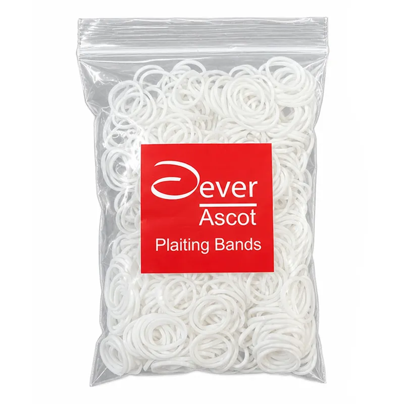 Dever Ascot Rubber Plaiting Bands - White