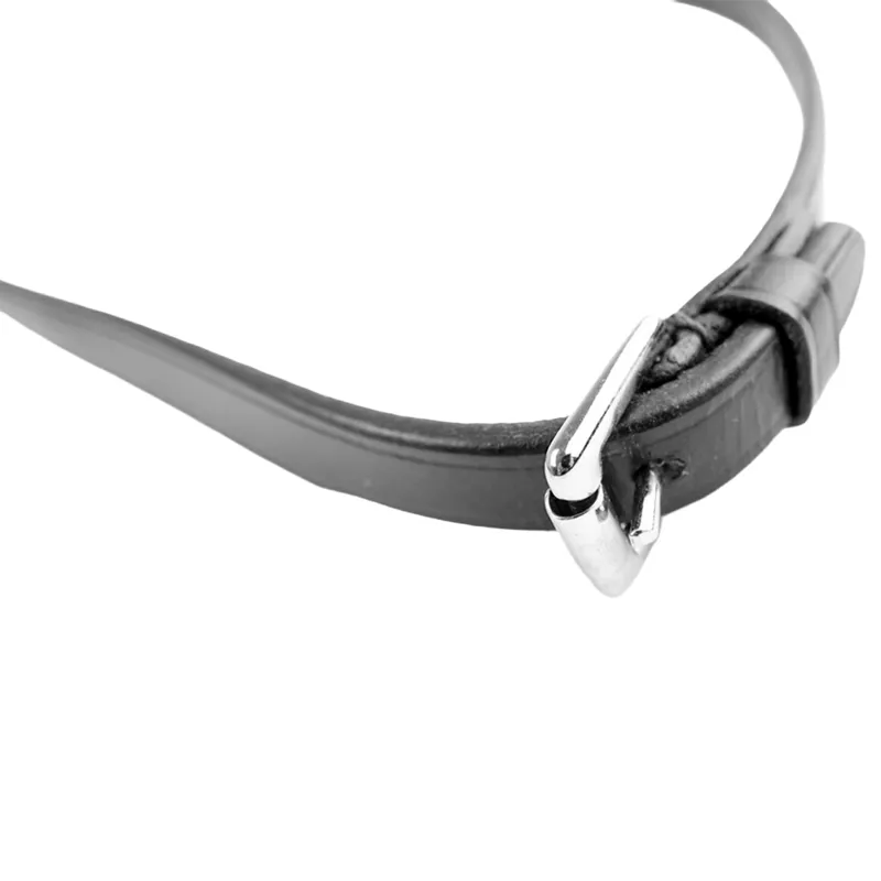 Dever Ascot Polo Buckle End  Plain Reins- Black-1