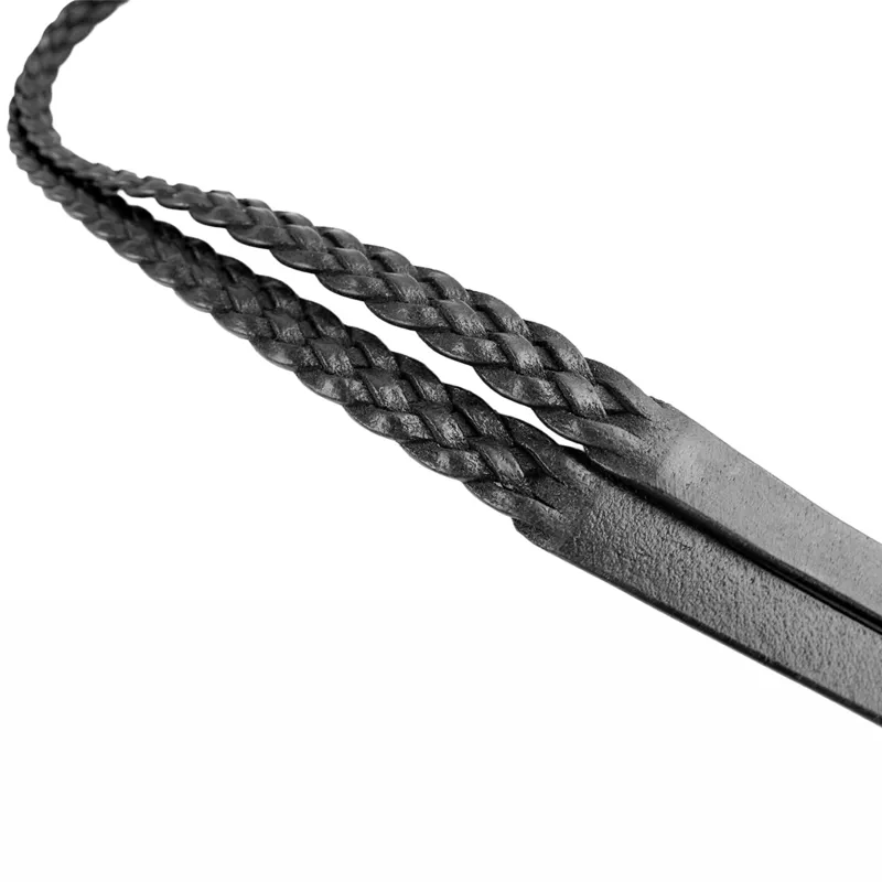 Dever Ascot Plaited Reins - Black-1