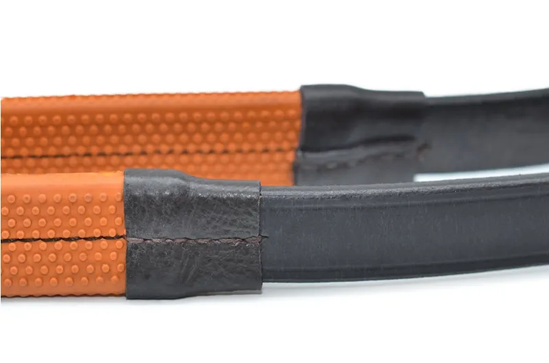 Dever Ascot National Hunt Race Rubber Reins - Orange-3