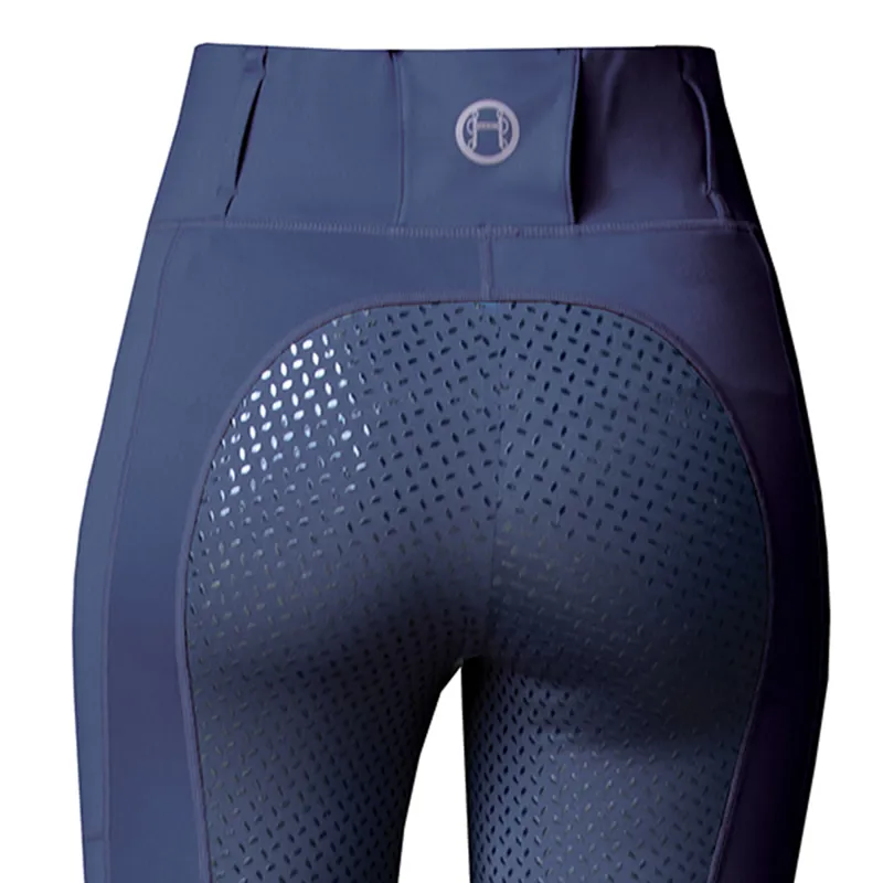 Equetech Winter Aqua-Shield Full Grip Riding Tights - Navy - 3X-Large-1