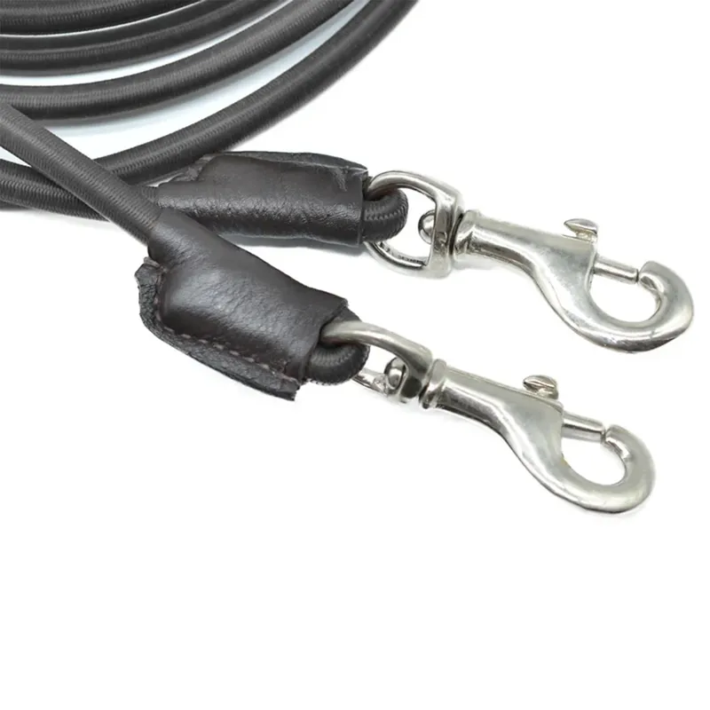 Dever Ascot Elastic Training Reins - Black-1