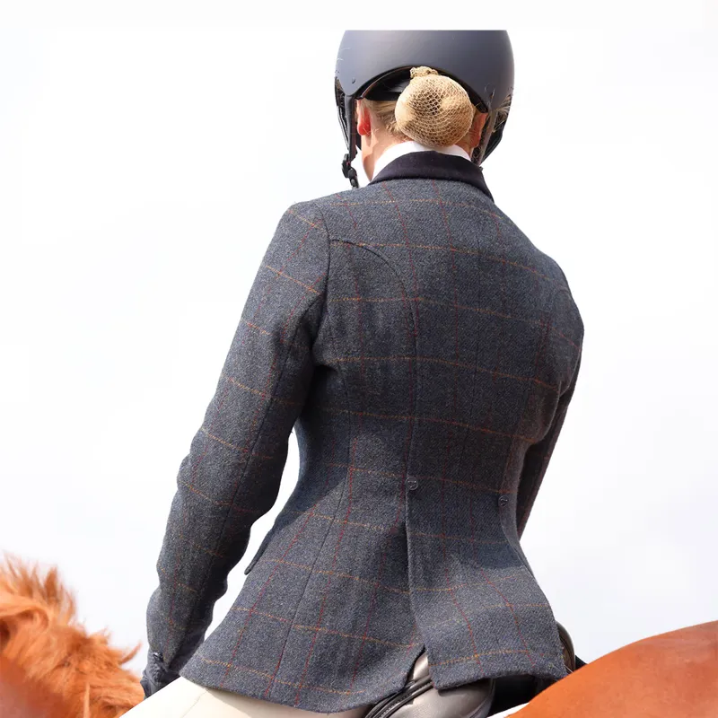 Aubrion Saratoga Womens Tweed Show Jacket - Juniper/Navy Check-9