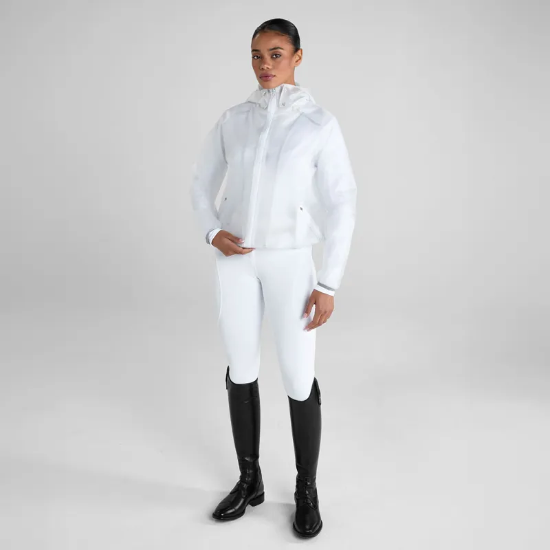 Aztec Diamond Mesh Womens Rain Jacket - White Pre-Order-4